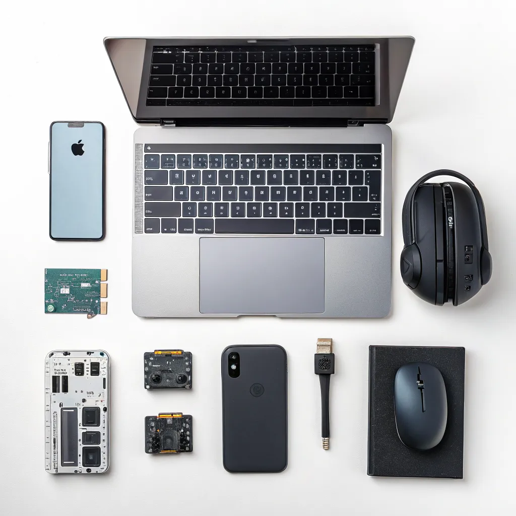 Componentes de hardware y accesorios tecnológicos